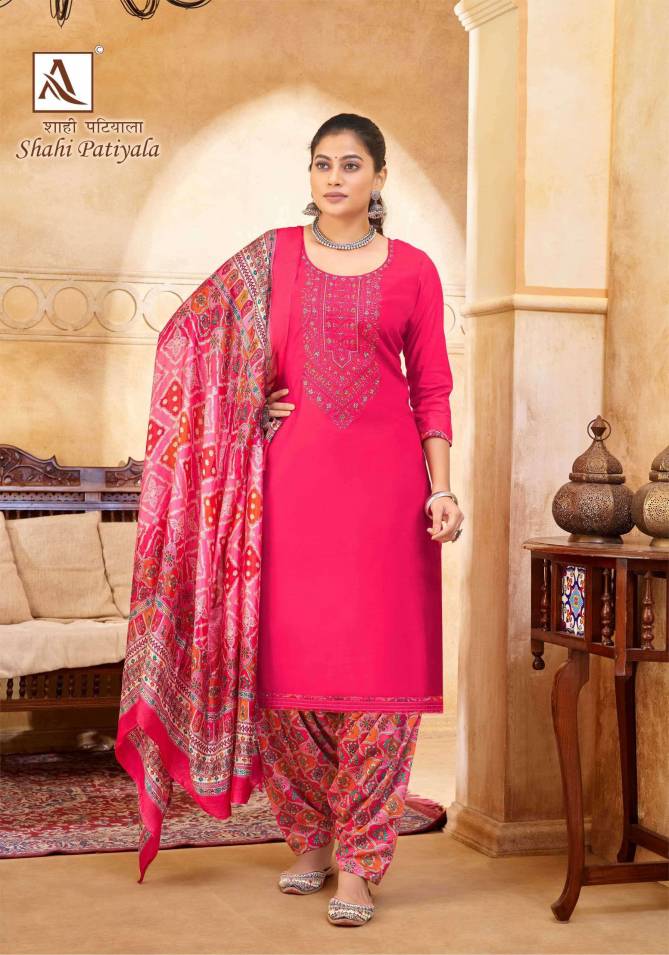 Shahi Patiyala By Alok Pure Viscose Embroidery Dress Material Wholesale Price In Surat
